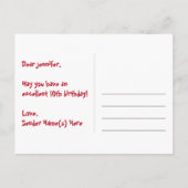 10e verjaardag: Fun sterren patroon, Regenboog 10, Briefkaart (Achterkant)