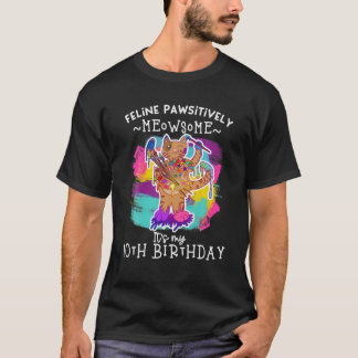 10e verjaardag Funny Paint Cat Artist Quote Tenth T-shirt