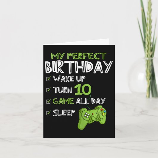 10e verjaardag gaming 10 jaar oude perfecte gamer  kaart (Voorkant)