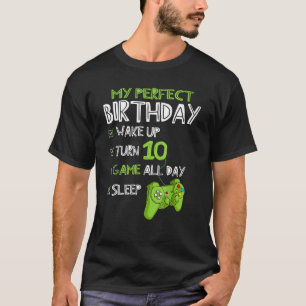 10e verjaardag gaming 10 jaar oude perfecte gamer  t-shirt