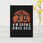 10e verjaardag, geboren in 2012 in Basketball Boy  Kaart (Gele Bloem)