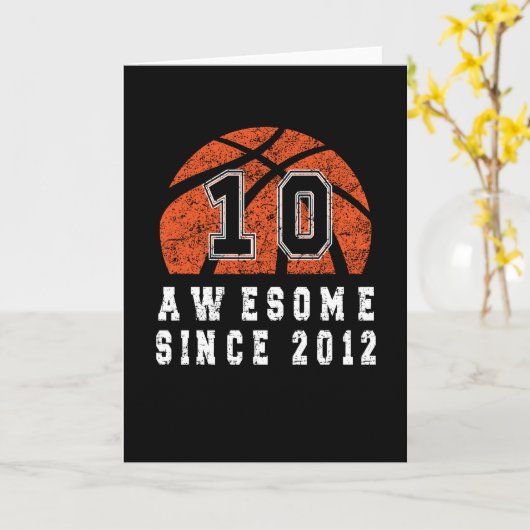 10e verjaardag, geboren in 2012 in Basketball Boy Kaart (Gele Bloem)