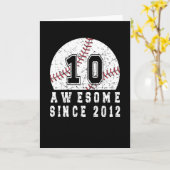 10e verjaardag, geboren in 2012 in honkbal, 10 jaa kaart (Gele Bloem)