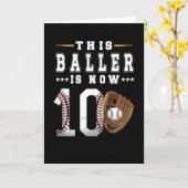 10e verjaardag Gift Baseball Player 10-jarige jong Kaart (Gele Bloem)