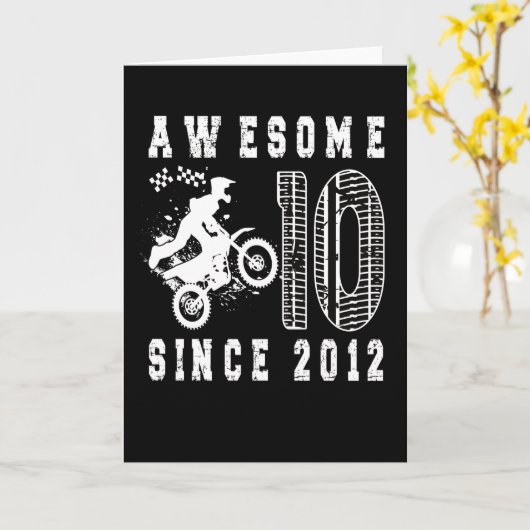 10e verjaardag Gift Dirt Bike Boy geboren in 2012 Kaart (Gele Bloem)