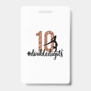 10e verjaardag Gift Dubbele cijfers Meisjes Gymnas Badge