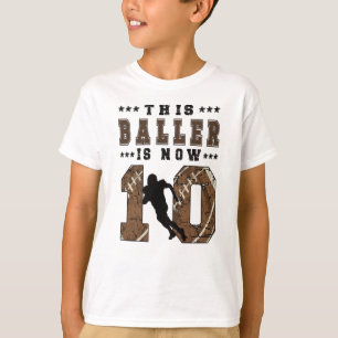 10e verjaardag Gift Football Player 10-jarige jong T-shirt