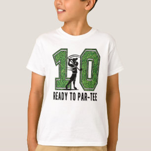 10e verjaardag Gift Golf Player 10-jarige jongen T-shirt