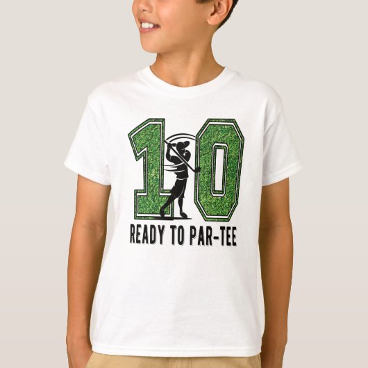 10e verjaardag Gift Golf Player 10-jarige jongen T-shirt (Voorkant)