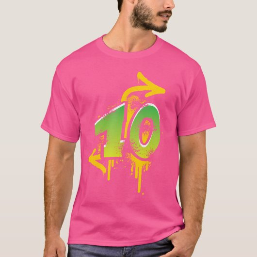 10e Verjaardag Gift Kinder Jongens Meisjes Graffit T-shirt (Voorkant)