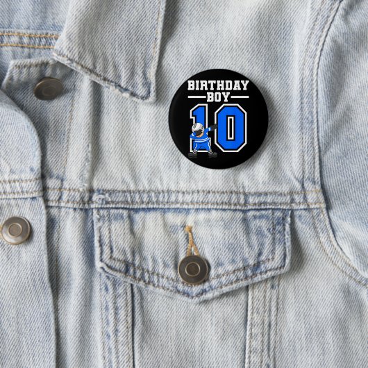 10e verjaardag Gift Ten  Hockey Birthday 10 Ronde Button 5,7 Cm (In situ)