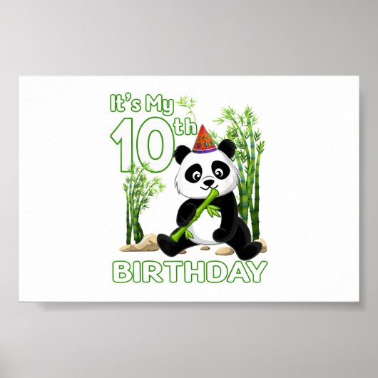 10e verjaardag Gifts 10 Years Old Party Animal Pan Poster (Voorkant)