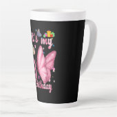 10e verjaardag Girl Butterfly Princess Birthday Latte Mok (Rechterhoek)