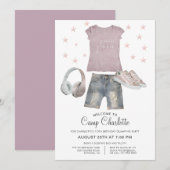 10e verjaardag glamping Party under the Stars Invi Kaart (Voorkant / Achterkant)