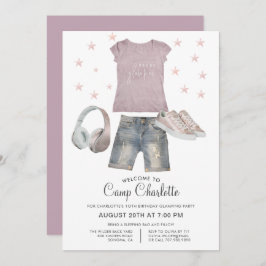 10e verjaardag glamping Party under the Stars Invi Kaart