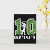 10e verjaardag Golfer Boy Tien jaar oude Golfspele Kaart (Gele Bloem)