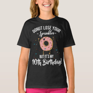 10e verjaardag Grappige donut tiende verjaardagsfe T-shirt