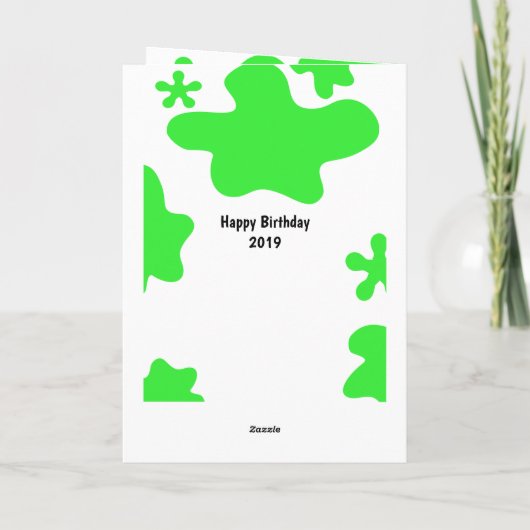 10e Verjaardag Green Slime Kaart (Achterkant)