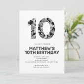 10e verjaardag, grijze Camo Personalized Party Kaart (Staand voorkant)
