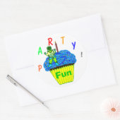 10e verjaardag groene jongen robot en ruimteschip ronde sticker (Envelop)