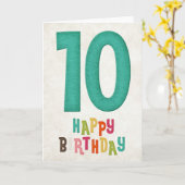 10e verjaardag Happy Birthday Kaart Design (Gele Bloem)