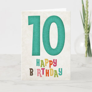 10e verjaardag Happy Birthday Kaart Design