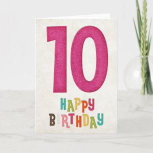 10e verjaardag Happy Birthday kaartontwerp 8 Kaart