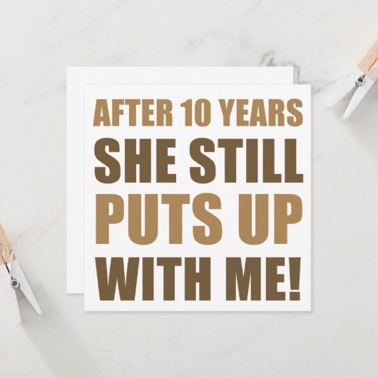 10e verjaardag humor voor mannen kaart (Voorkant / Achterkant in situ)