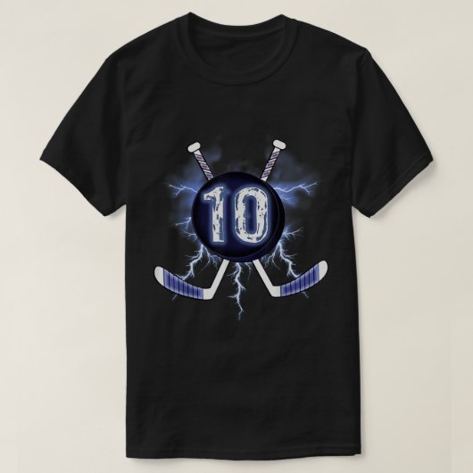 10e verjaardag Ice Hockey 10 jaar T-shirt (Design voorkant)