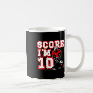 10e verjaardag ijshockey jongen Tien jaar oud ijsh Koffiemok