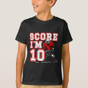 10e verjaardag ijshockey jongen Tien jaar oud ijsh T-shirt