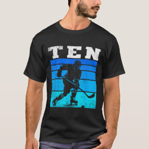 10e verjaardag IJshockey Jongens Tien Hockey Verja T-shirt