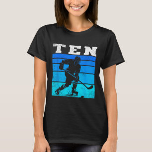 10e verjaardag IJshockey Jongens Tien Hockey Verja T-shirt