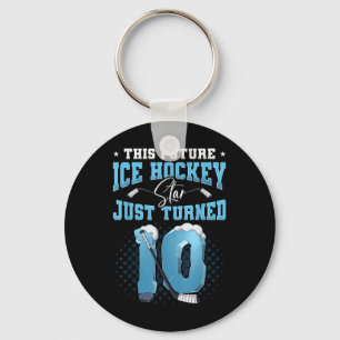 10e verjaardag ijshockey sleutelhanger