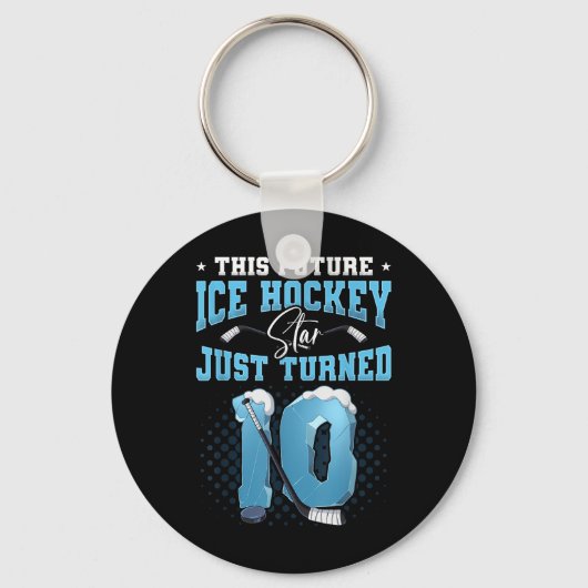 10e verjaardag ijshockey sleutelhanger (Voorkant)
