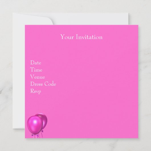 10e verjaardag in roze ballonnen Silver Kaart (Achterkant)