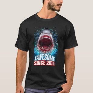 10e Verjaardag Jawesome Sinds 2014 Shark 10 Jaar O T-shirt