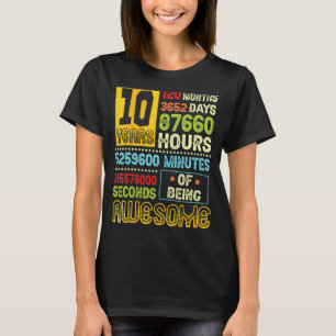 10e verjaardag jongen 10 jaar Geweldige gemaakt va T-shirt