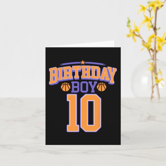 10e verjaardag Jongen Basketball Lover 10 jaar oud Kaart (Gele Bloem)