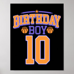 10e verjaardag Jongen Basketball Lover 10 jaar oud Poster