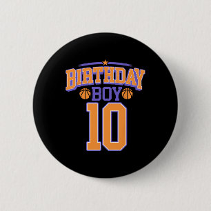 10e verjaardag Jongen Basketball Lover 10 jaar oud Ronde Button 5,7 Cm