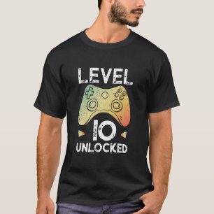 10e verjaardag Jongen Gamer Shirt Level 10 Unlocke
