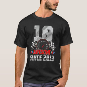 10e verjaardag jongen Geweldige sinds 2013 racing  T-shirt