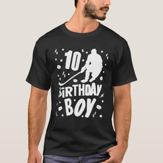 10e verjaardag Jongen Ice Hockey Kinderen 10 jaar T-shirt (Voorkant)