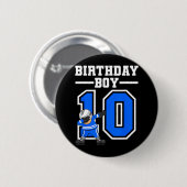 10e Verjaardag Jongen IJshockey Kinder 10 Jaar Oud Ronde Button 5,7 Cm (Voorkant /achterkant)