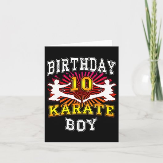 10e verjaardag jongen - Karate 10 jaar oud kinders Kaart (Voorkant)