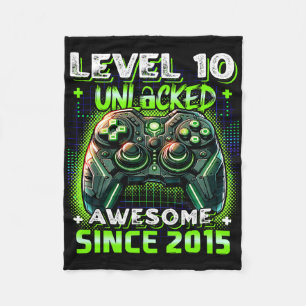 10e Verjaardag Jongen Level 10 Gamer 10 Jaar Video Fleece Deken