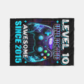 10e Verjaardag Jongen Level 10 Gamer 10 Jaar Video Fleece Deken (Voorkant (Horizontaal))