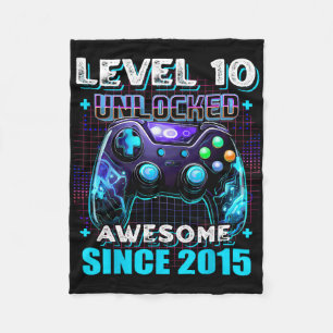 10e Verjaardag Jongen Level 10 Gamer 10 Jaar Video Fleece Deken