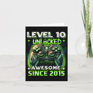 10e Verjaardag Jongen Level 10 Gamer 10 Jaar Video Kaart